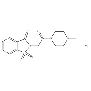 2-(2-(4-methylpiperazin-1-yl)-2-oxoethyl)benzo[d]isothiazol-3(2H)-one 1,1-dioxide hydrochloride结构式