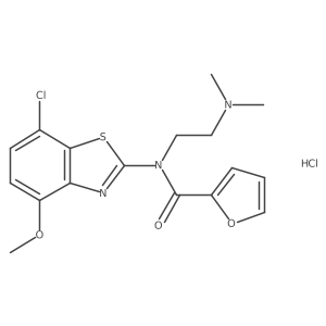 N-(7-chloro-4-methoxybenzo[d]thiazol-2-yl)-N-(2-(dimethylamino)ethyl)furan-2-carboxamide hydrochloride结构式