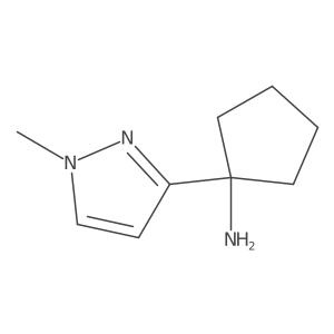 1-(1-methyl-1H-pyrazol-3-yl)cyclopentan-1-amine结构式