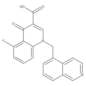5-Fluoro-1,4-dihydro-1-(5-isoquinolinylmethyl)-4-oxo-3-quinolinecarboxylic acid结构式