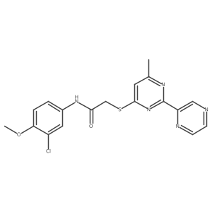 N-(3-chloro-4-methoxyphenyl)-2-((6-methyl-2-(pyrazin-2-yl)pyrimidin-4-yl)thio)acetamide Structure