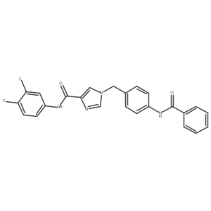 1-(4-benzamidobenzyl)-N-(3,4-difluorophenyl)-1H-imidazole-4-carboxamide结构式