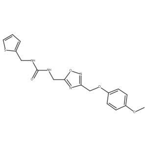 1-((3-((4-Methoxyphenoxy)methyl)-1,2,4-oxadiazol-5-yl)methyl)-3-(thiophen-2-ylmethyl)urea结构式