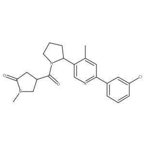 4-[2-[6-(3-Chlorophenyl)-4-methylpyridin-3-yl]pyrrolidine-1-carbonyl]-1-methylpyrrolidin-2-one Structure