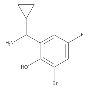 2-[Amino(cyclopropyl)methyl]-6-bromo-4-fluorophenol结构式