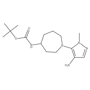 tert-butyl N-[1-(4-amino-2-methylpyrazol-3-yl)azepan-4-yl]carbamate结构式