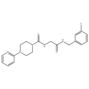 N-{2-[(3-fluorobenzyl)amino]-2-oxoethyl}-4-(pyrimidin-2-yl)piperazine-1-carboxamide Structure