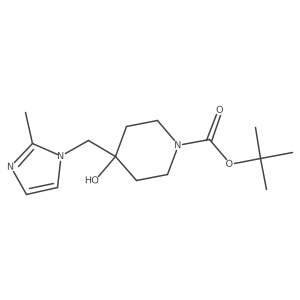 tert-Butyl 4-hydroxy-4-((2-methyl-1H-imidazol-1-yl)methyl)piperidine-1-carboxylate结构式