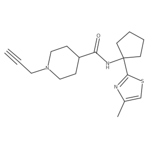 N-[1-(4-methyl-1,3-thiazol-2-yl)cyclopentyl]-1-(prop-2-yn-1-yl)piperidine-4-carboxamide结构式