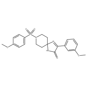 3-(3-Methoxyphenyl)-8-((4-methoxyphenyl)sulfonyl)-1,4,8-triazaspiro[4.5]dec-3-en-2-one Structure