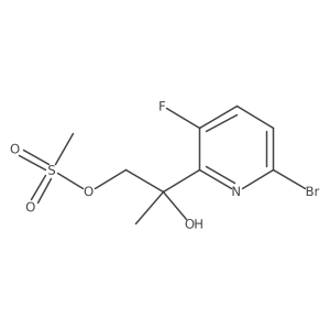Methanesulfonic acid 2-(6-bromo-3-fluoro-pyridin-2-yl)-2-hydroxy-propyl ester Structure