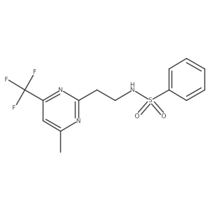 N-(2-(4-methyl-6-(trifluoromethyl)pyrimidin-2-yl)ethyl)benzenesulfonamide结构式