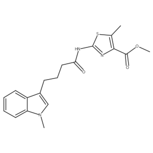 methyl 5-methyl-2-{[4-(1-methyl-1H-indol-3-yl)butanoyl]amino}-1,3-thiazole-4-carboxylate结构式