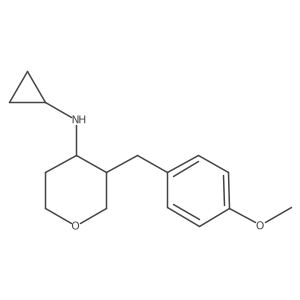 N-cyclopropyl-3-(4-methoxybenzyl)tetrahydro-2H-pyran-4-amine Structure