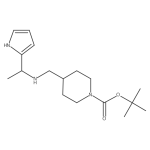 tert-Butyl 4-(((1-(1H-pyrrol-2-yl)ethyl)amino)methyl)piperidine-1-carboxylate结构式