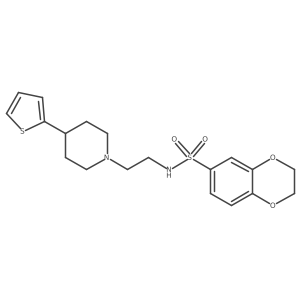 N-(2-(4-(thiophen-2-yl)piperidin-1-yl)ethyl)-2,3-dihydrobenzo[b][1,4]dioxine-6-sulfonamide结构式