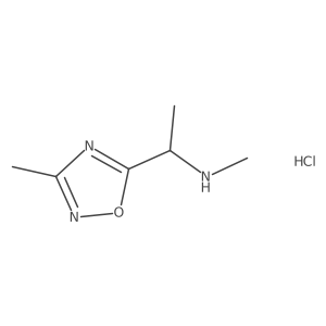 Methyl[1-(3-methyl-1,2,4-oxadiazol-5-yl)ethyl]amine hydrochloride Structure