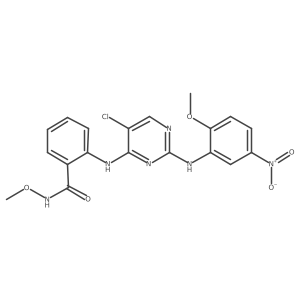 2-[[5-chloro-2-(2-methoxy-5-nitroanilino)pyrimidin-4-yl]amino]-N-methoxybenzamide结构式