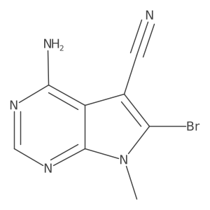 4-Amino-6-bromo-7-methyl-7H-pyrrolo[2,3-d]pyrimidine-5-carbonitrile结构式