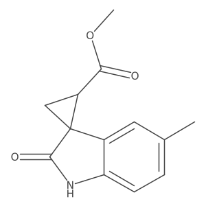 (1R,2R)-methyl 5-methyl-2-oxospiro[cyclopropane-1,3-indoline]-2-carboxylate Structure