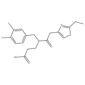 I(2)-Alanine, N-[(3,4-difluorophenyl)methyl]-N-[2-(2-ethyl-4-thiazolyl)acetyl]- Structure