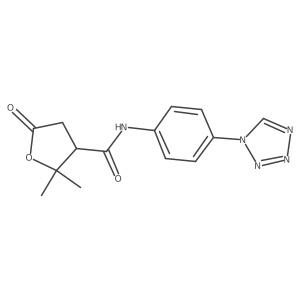 2,2-dimethyl-5-oxo-N-[4-(1H-tetrazol-1-yl)phenyl]tetrahydrofuran-3-carboxamide结构式