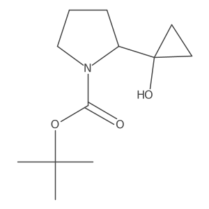 Tert-butyl 2-(1-hydroxycyclopropyl)pyrrolidine-1-carboxylate Structure