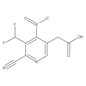 2-(6-Cyano-5-(difluoromethyl)-4-nitropyridin-3-yl)acetic acid结构式