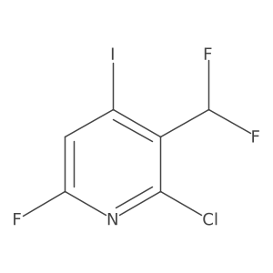 2-Chloro-3-(difluoromethyl)-6-fluoro-4-iodopyridine结构式