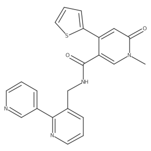 N-({[2,3'-bipyridine]-3-yl}methyl)-1-methyl-6-oxo-4-(thiophen-2-yl)-1,6-dihydropyridine-3-carboxamide结构式