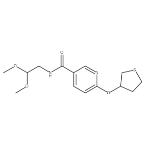 N-(2,2-dimethoxyethyl)-6-((tetrahydrothiophen-3-yl)oxy)nicotinamide Structure