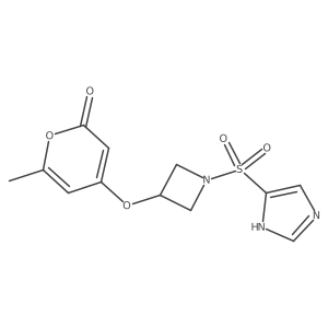 4-((1-((1H-imidazol-4-yl)sulfonyl)azetidin-3-yl)oxy)-6-methyl-2H-pyran-2-one结构式
