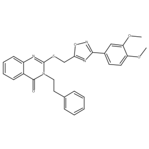 2-(((3-(3,4-dimethoxyphenyl)-1,2,4-oxadiazol-5-yl)methyl)thio)-3-phenethylquinazolin-4(3H)-one Structure
