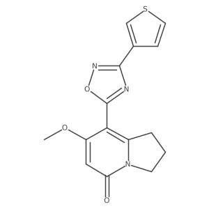 7-methoxy-8-(3-(thiophen-3-yl)-1,2,4-oxadiazol-5-yl)-2,3-dihydroindolizin-5(1H)-one Structure