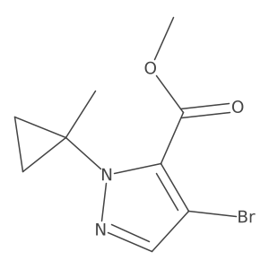 Methyl 4-bromo-1-(1-methylcyclopropyl)-1H-pyrazole-5-carboxylate结构式