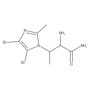 2-amino-3-(4,5-dibromo-2-methyl-1H-imidazol-1-yl)butanamide结构式