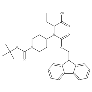 2-({1-[(tert-butoxy)carbonyl]piperidin-4-yl}({[(9H-fluoren-9-yl)methoxy]carbonyl})amino)butanoic acid Structure