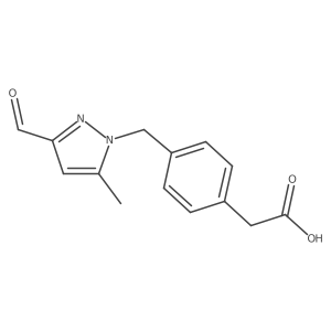 2-{4-[(3-formyl-5-methyl-1H-pyrazol-1-yl)methyl]phenyl}acetic acid结构式