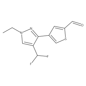 4-[4-(difluoromethyl)-1-ethyl-1H-pyrazol-3-yl]thiophene-2-carbaldehyde Structure