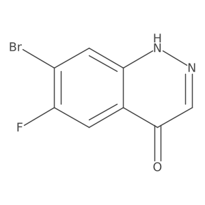 7-Bromo-6-fluoro-1,4-dihydrocinnolin-4-one结构式