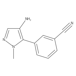 3-(4-amino-1-methyl-1H-pyrazol-5-yl)benzonitrile Structure