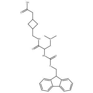 2-(3-{[(2S)-3-(dimethylamino)-2-({[(9H-fluoren-9-yl)methoxy]carbonyl}amino)propanamido]methyl}cyclobutyl)acetic acid Structure