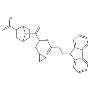 7-[(2S)-3-cyclopropyl-2-({[(9H-fluoren-9-yl)methoxy]carbonyl}amino)propanoyl]-7-azabicyclo[2.2.1]heptane-2-carboxylic acid Structure