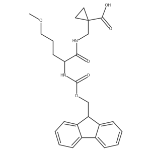 1-{[2-({[(9H-fluoren-9-yl)methoxy]carbonyl}amino)-5-methoxypentanamido]methyl}cyclopropane-1-carboxylic acid Structure