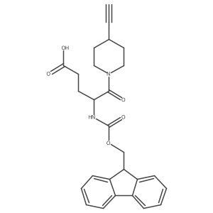 5-(4-ethynylpiperidin-1-yl)-4-({[(9H-fluoren-9-yl)methoxy]carbonyl}amino)-5-oxopentanoic acid结构式