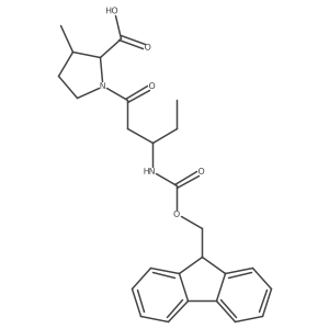 1-[3-({[(9H-fluoren-9-yl)methoxy]carbonyl}amino)pentanoyl]-3-methylpyrrolidine-2-carboxylic acid Structure