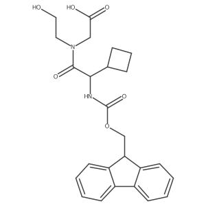 2-[2-cyclobutyl-2-({[(9H-fluoren-9-yl)methoxy]carbonyl}amino)-N-(2-hydroxyethyl)acetamido]acetic acid Structure