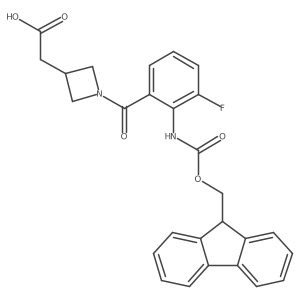 2-{1-[2-({[(9H-fluoren-9-yl)methoxy]carbonyl}amino)-3-fluorobenzoyl]azetidin-3-yl}acetic acid结构式