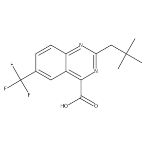 2-(2,2-Dimethylpropyl)-6-(trifluoromethyl)quinazoline-4-carboxylic acid Structure