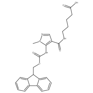 5-{[5-({[(9H-fluoren-9-yl)methoxy]carbonyl}amino)-1-methyl-1H-pyrazol-4-yl]formamido}pentanoic acid Structure